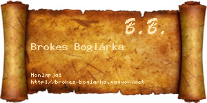 Brokes Boglárka névjegykártya